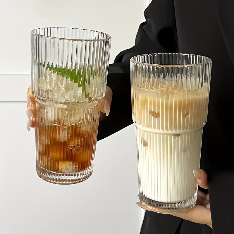 2pcs, 600ml/20oz Large Capacity Glass Cups, Durable Glass Cups, Safe to Freeze, Very Suitable for Drinks Such As Juice, Tea, Milk, Milkshakes, Etc. Perfect Gifts for Partners And Family On Valentine's Day, Women's Day, And Father's Day.