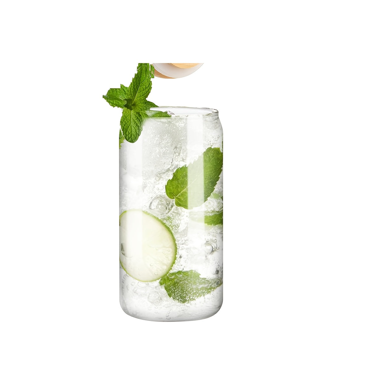 20oz Glass Tumbler with Bamboo Lid & Straw - Perfect for Iced Coffee, Whiskey, Cocktails & Wine - Includes Cleaning Brush