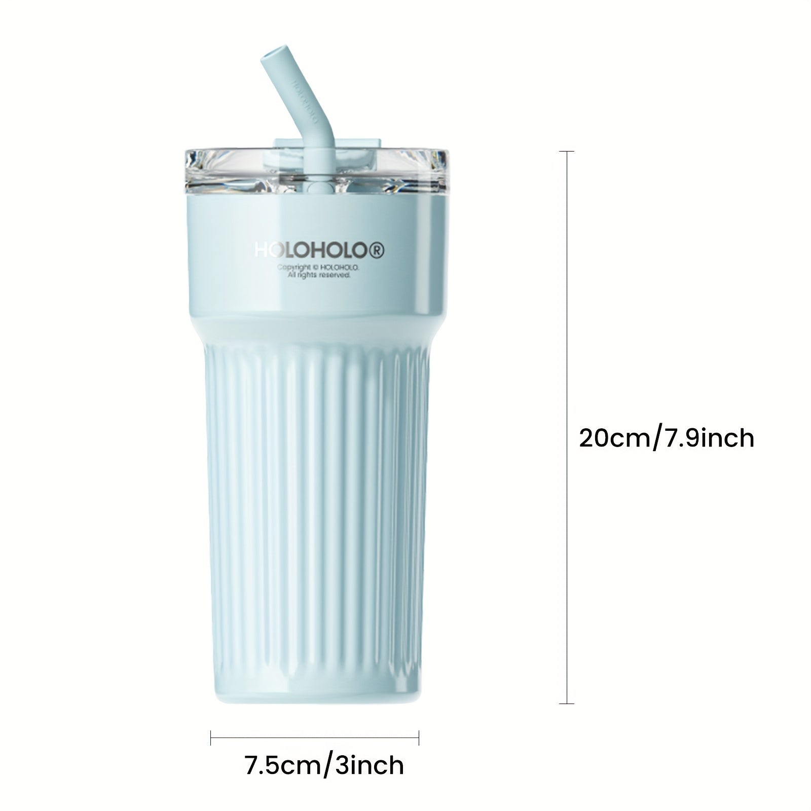 HOLOHOLO 23 Oz Insulated 316 Stainless Steel Thermos, Travel Mug With Tea Filter, Tumbler With Lid And Straw, Spring/Summer, Wedding Season, Easter, Mother'S Day Gift For Mother/Daughter/Girlfriend/BFF - White/Yellow/Sky Blue/Silver