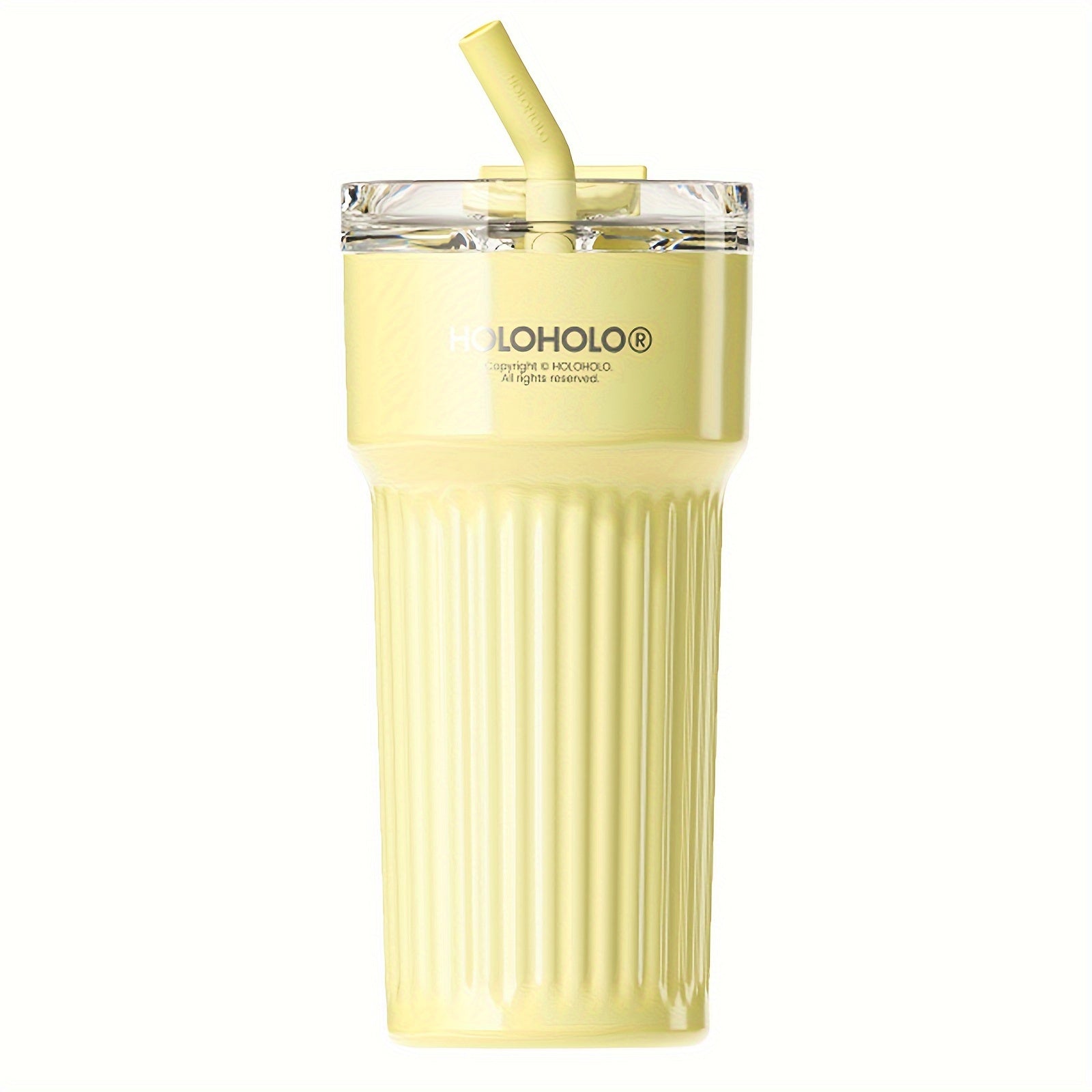 HOLOHOLO 23 Oz Insulated 316 Stainless Steel Thermos, Travel Mug With Tea Filter, Tumbler With Lid And Straw, Spring/Summer, Wedding Season, Easter, Mother'S Day Gift For Mother/Daughter/Girlfriend/BFF - White/Yellow/Sky Blue/Silver