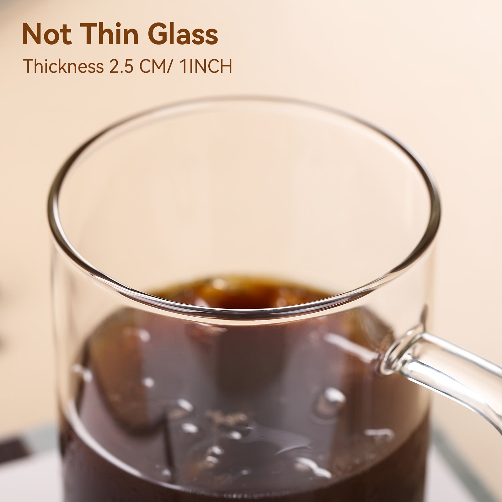Large Glass Coffee Mug with Lids, 20oz Coffee Mugs, Clear Coffee Cups with Walnut Wood Lids, Glass Mugs with Handles, Oversized Coffee Mug Set Of 2 with 2 Spoons, Suitable for Tea, Milk, Juice, And Coffee