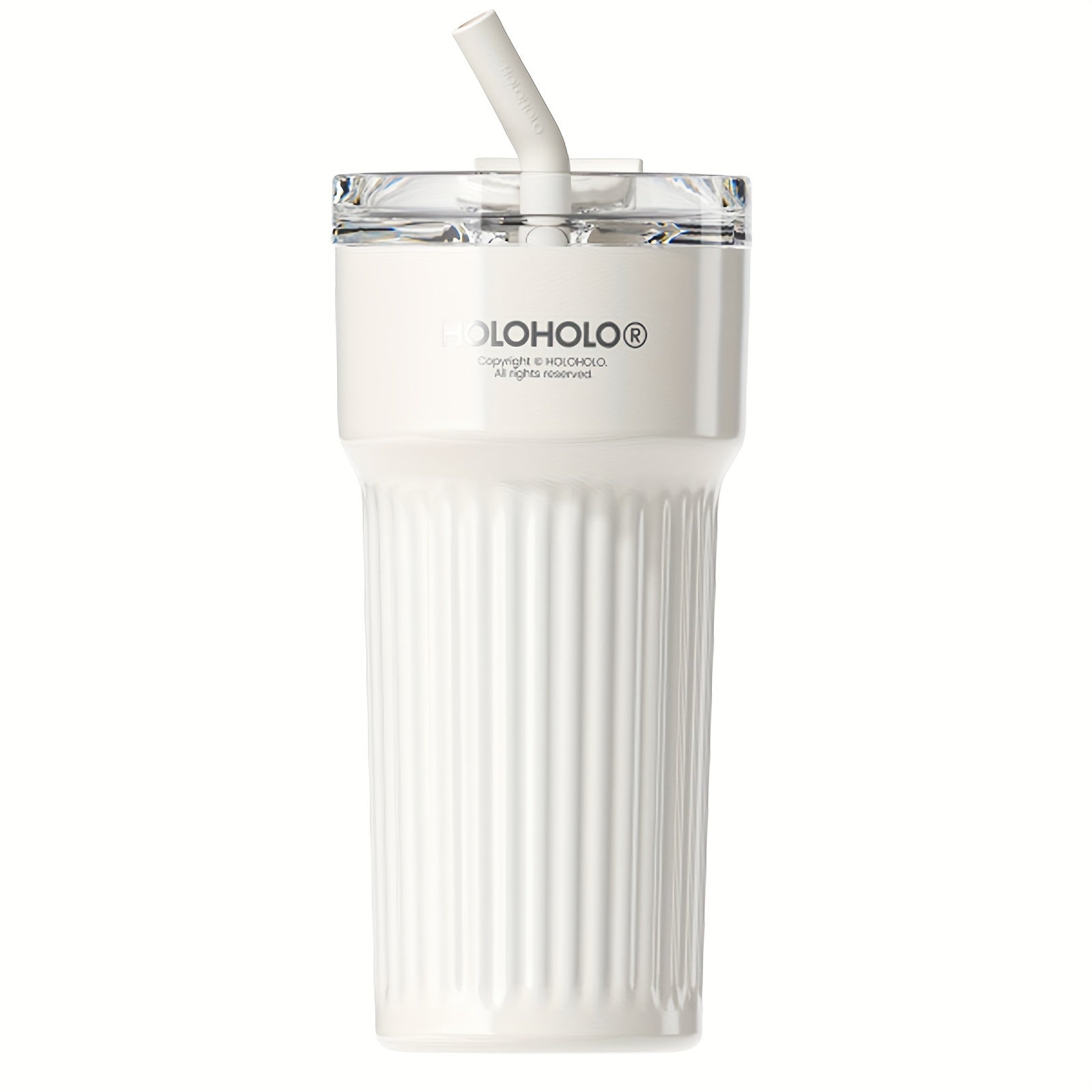 HOLOHOLO 23 Oz Insulated 316 Stainless Steel Thermos, Travel Mug With Tea Filter, Tumbler With Lid And Straw, Spring/Summer, Wedding Season, Easter, Mother'S Day Gift For Mother/Daughter/Girlfriend/BFF - White/Yellow/Sky Blue/Silver