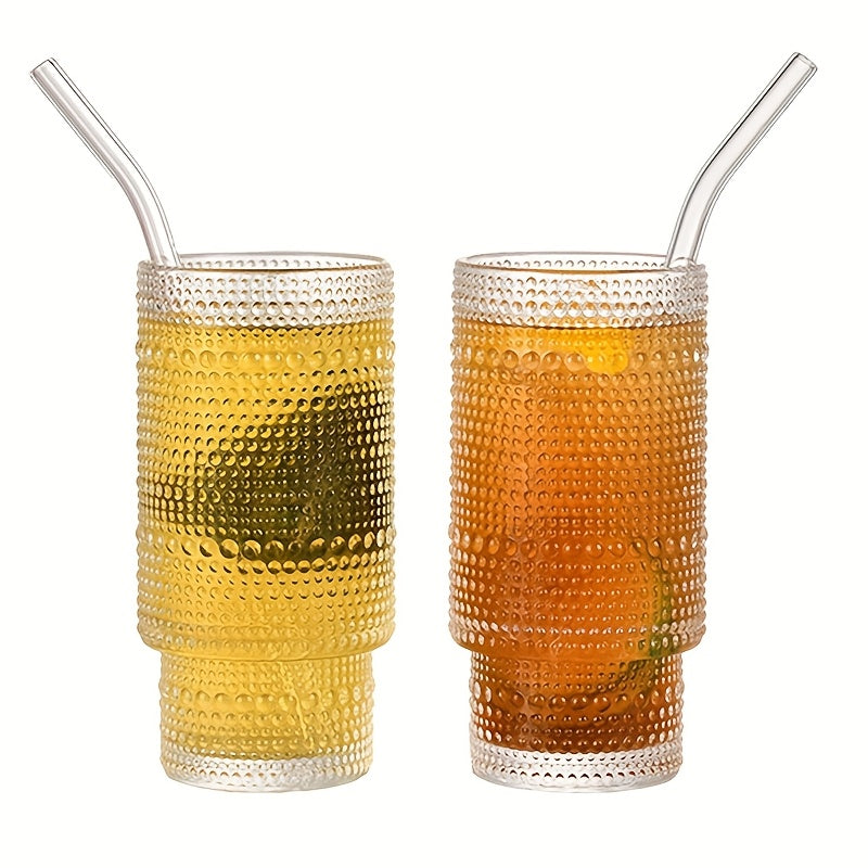 4-Pack 11oz BPA-Free Vertical Stackable Glass Cups with Leak-Proof Lids & Straws - Insulated Reusable Camping Cups for Cold Brew, Beer, Juice, Outdoor Activities, Picnics, Beach, Holiday Gifts (Polka Dot Design), Picnic Essentials, Elegant Party Glasses,