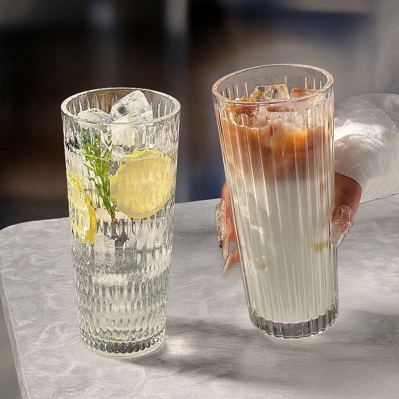 Large Capacity Clear Coffee Latte Cup with Lid & Built-in Straw - Elegant Modern Tumbler for Iced Americanos, Home, Office, or Gifts - Durable Glass Construction, Spill-Proof Design for Hot/Cold Beverages, Office Drinkware, Contemporary Drinkware, Premium
