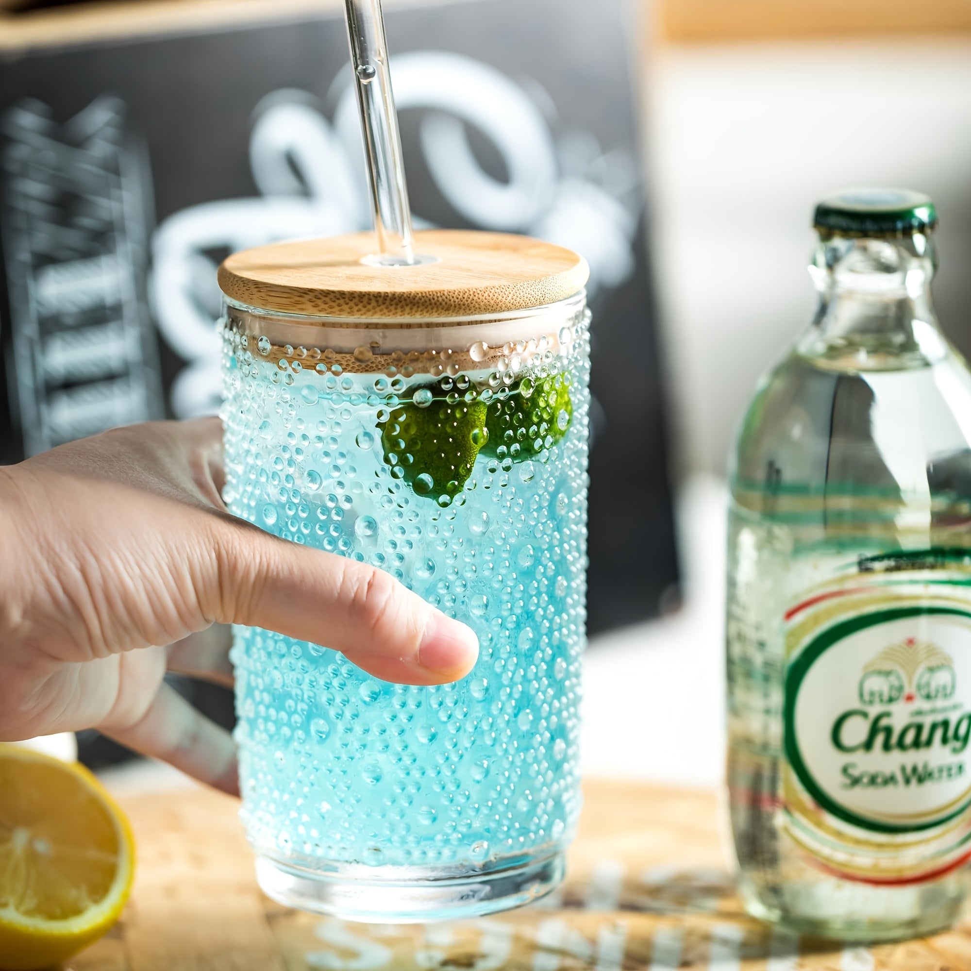 6pcs, Hobnail Glassware Set - 15oz Tumblers With Lids & Straws, Fancy Drinking Glasses, Hobnail Tumblers, Vintage Glassware For Cocktail, Beer, Whiskey