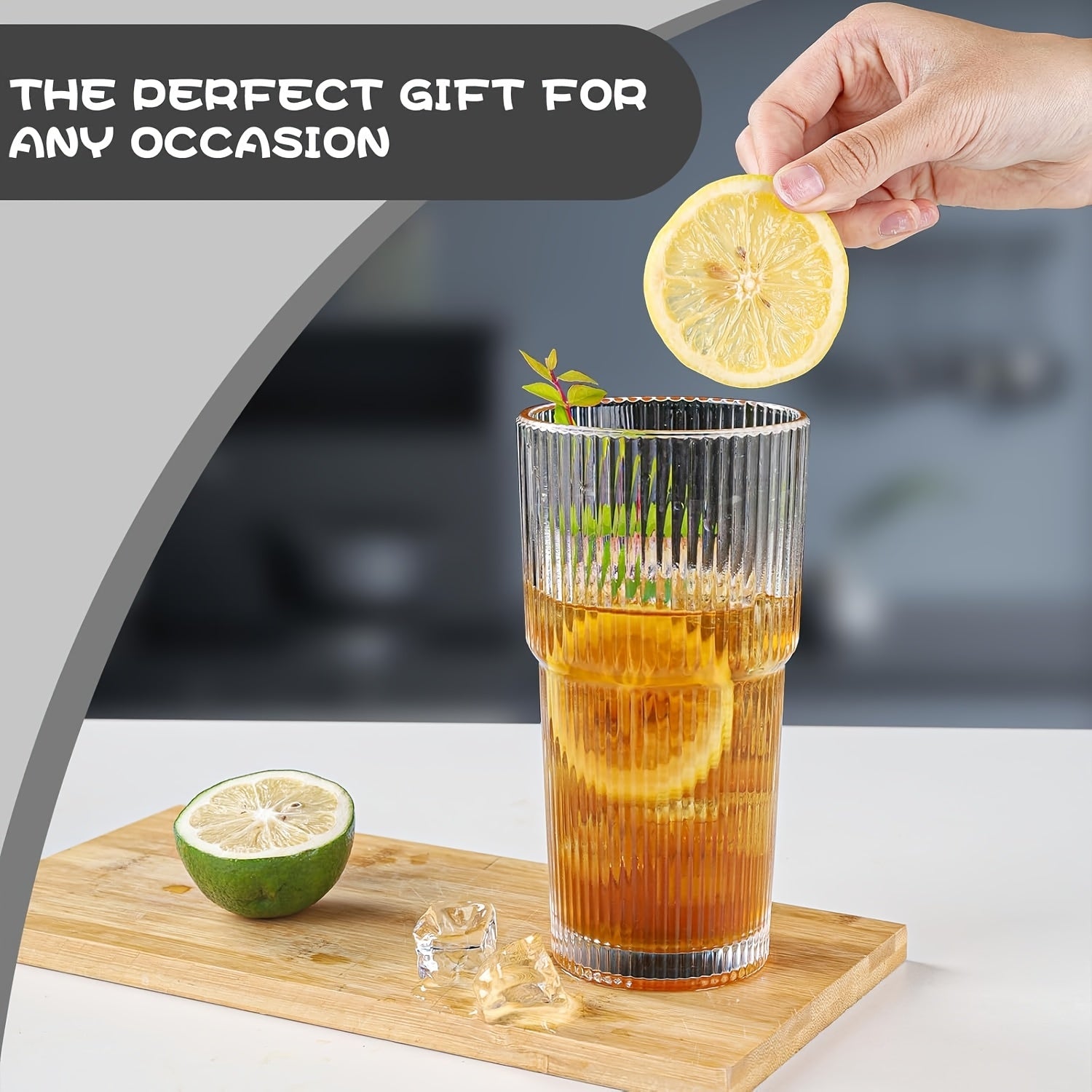 2pcs, 600ml/20oz Large Capacity Glass Cups, Durable Glass Cups, Safe to Freeze, Very Suitable for Drinks Such As Juice, Tea, Milk, Milkshakes, Etc. Perfect Gifts for Partners And Family On Valentine's Day, Women's Day, And Father's Day.