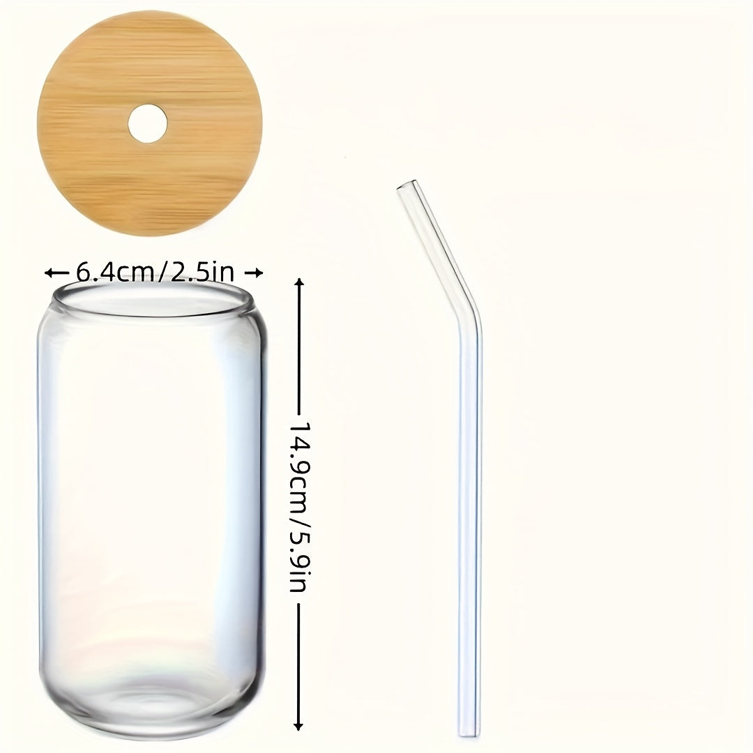 6pcs 18.6oz Bamboo Lid Glass Mason Jar Cups with Reusable Straws & Cleaning Brush - Leak-Proof,, - Iced Coffee, Tea, Cocktail Cups for Home, Parties, Holidays - Christmas, Halloween, Thanksgiving Gift for Him/Her